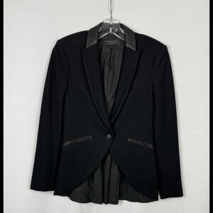 Rag & Bone Hubert Single-Button Wool Lambskin Blazer Jacket Black Size 0 US